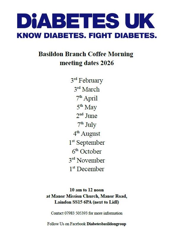 Diabetes UK coffee meeting dates